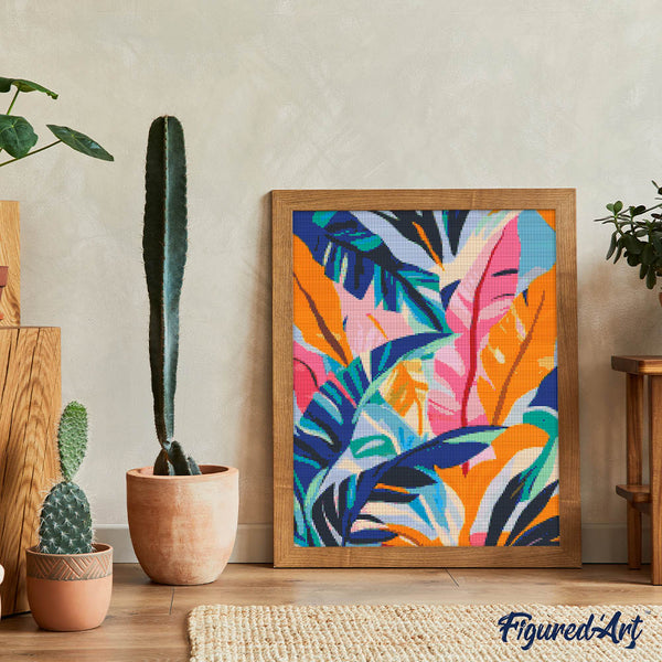 Diamond Painting - Colorful Banana Leaves