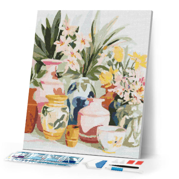 Diamond Painting - Pottery and Flowers
