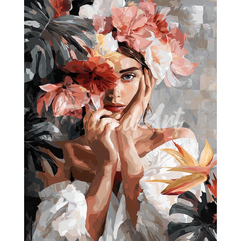 Diamond Painting - Floral Girl Portrait