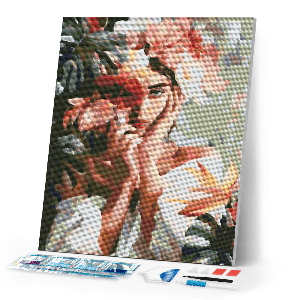Diamond Painting - Floral Girl Portrait