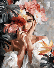 Load image into Gallery viewer, Diamond Painting - Floral Girl Portrait