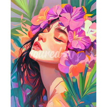 Load image into Gallery viewer, Diamond Painting - Floral Pretty Girl