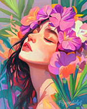 Load image into Gallery viewer, Diamond Painting - Floral Pretty Girl
