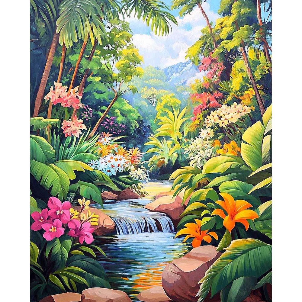 Diamond Painting - Tropical Waterfall