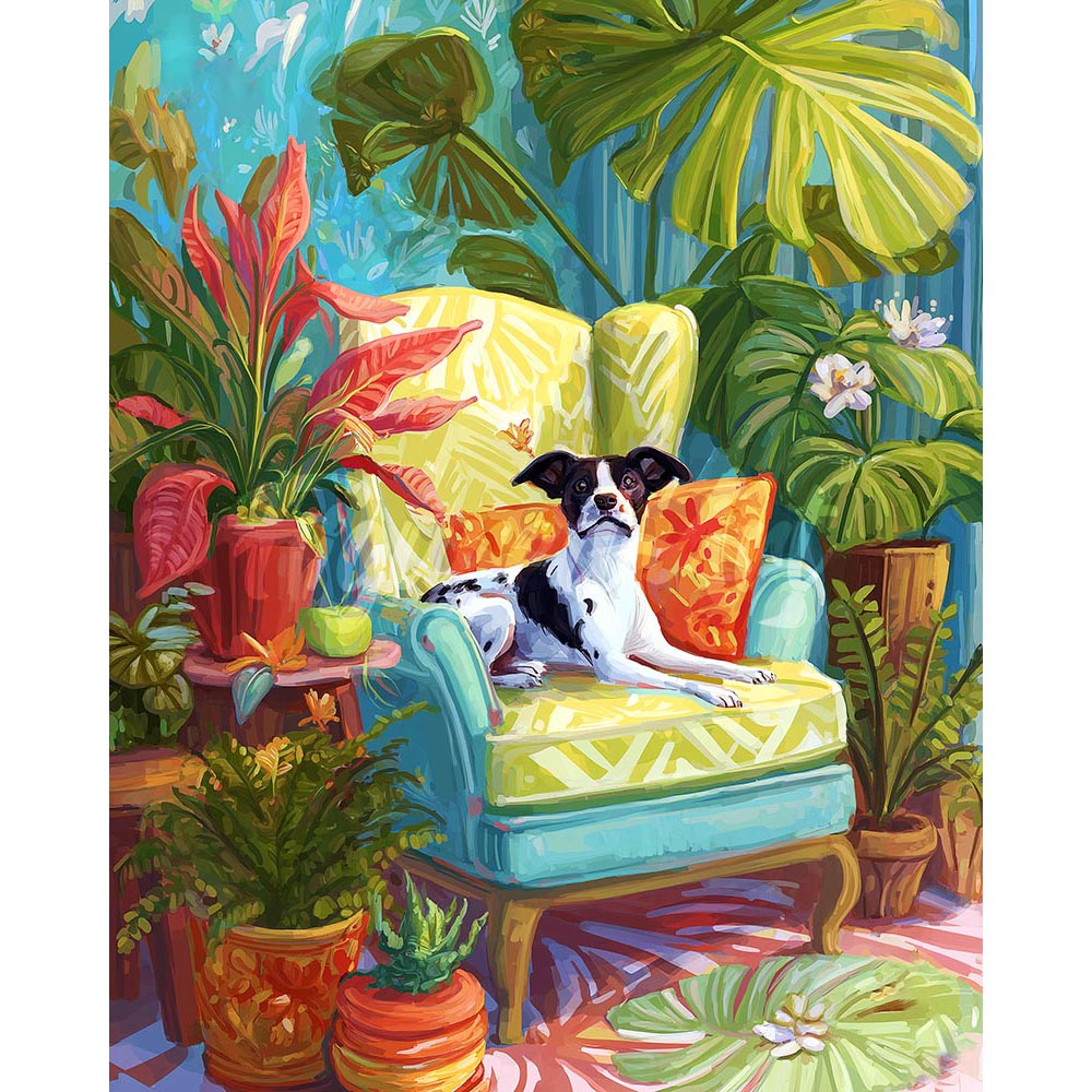 Diamond Painting - Plant Corner with Dog