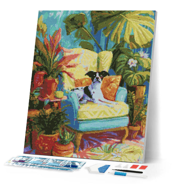Diamond Painting - Plant Corner with Dog