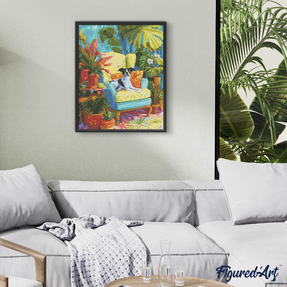 Diamond Painting - Plant Corner with Dog