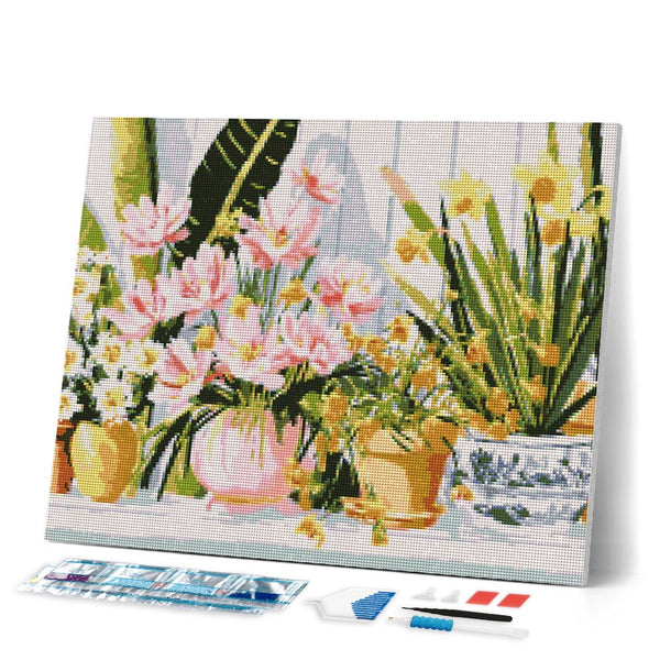 Diamond Painting - Pastel Flower Pots