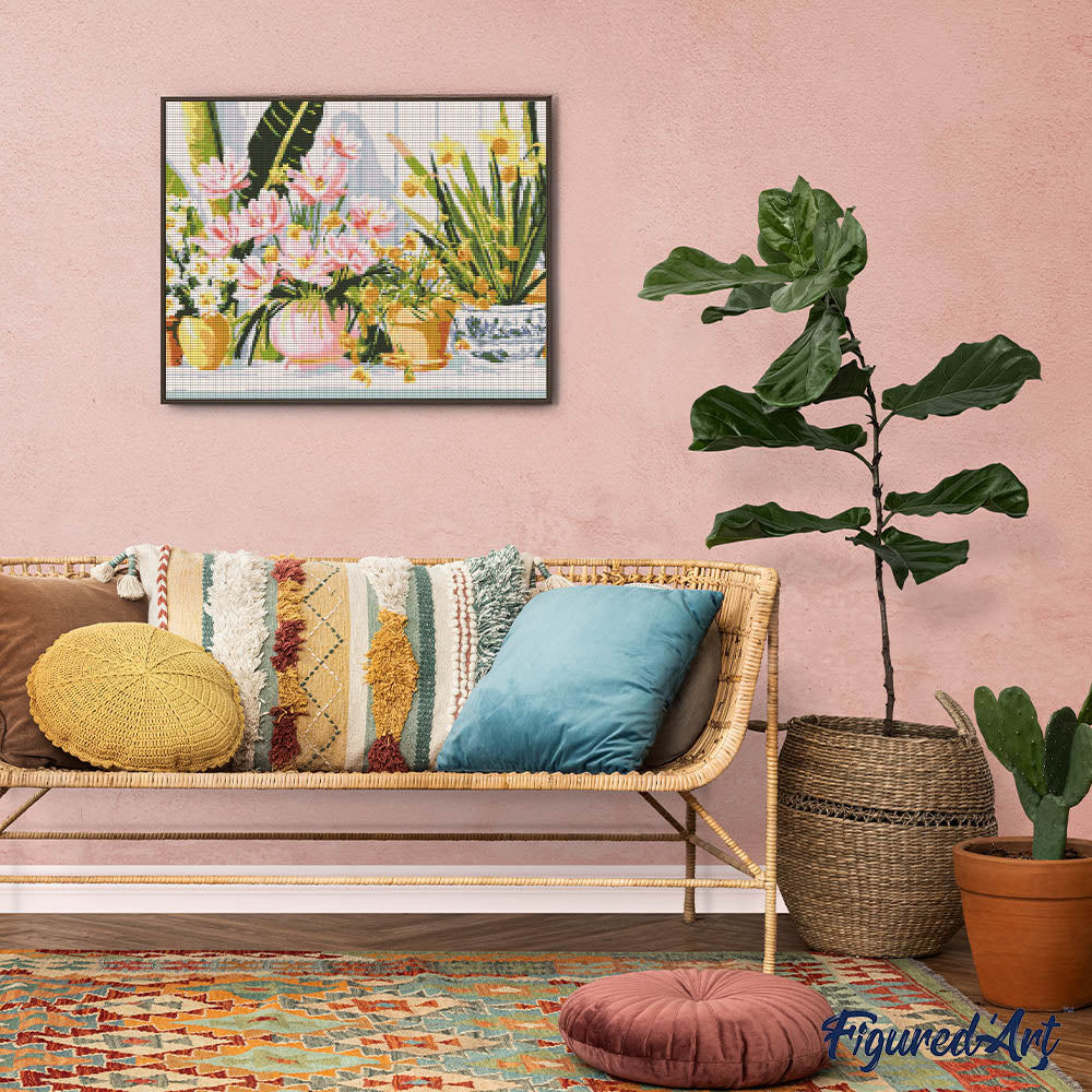 Diamond Painting - Pastel Flower Pots