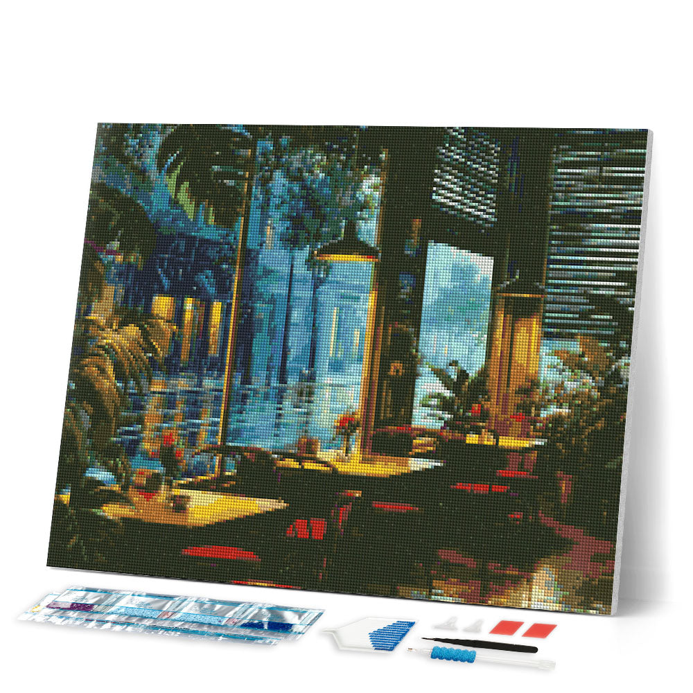 Diamond Painting - Rainy Day Cafe