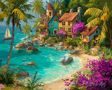 Load image into Gallery viewer, Diamond Painting - Tropical Seaside Village