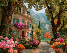 Load image into Gallery viewer, Diamond Painting - Lakeside Villa in Bloom