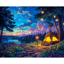 Load image into Gallery viewer, Diamond Painting - Starlit Camping Night