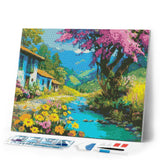 Diamond Painting - Colorful Village Stream