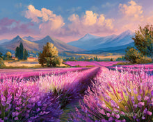 Load image into Gallery viewer, Diamond Painting - Lavender Fields at Dusk