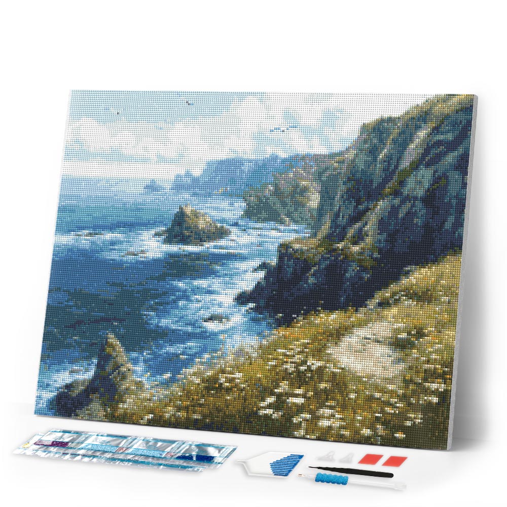Diamond Painting - Coastal Cliff Meadow