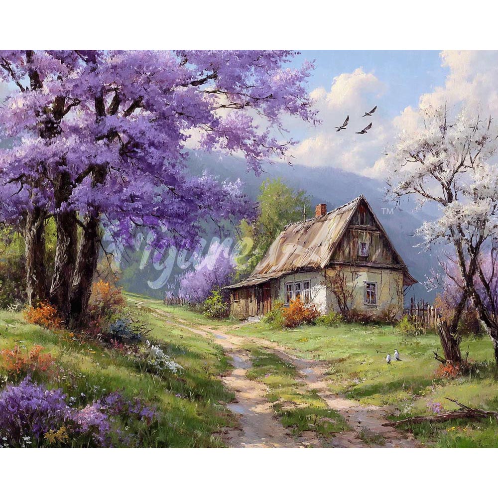 Diamond Painting - Cottage on Jacaranda Way