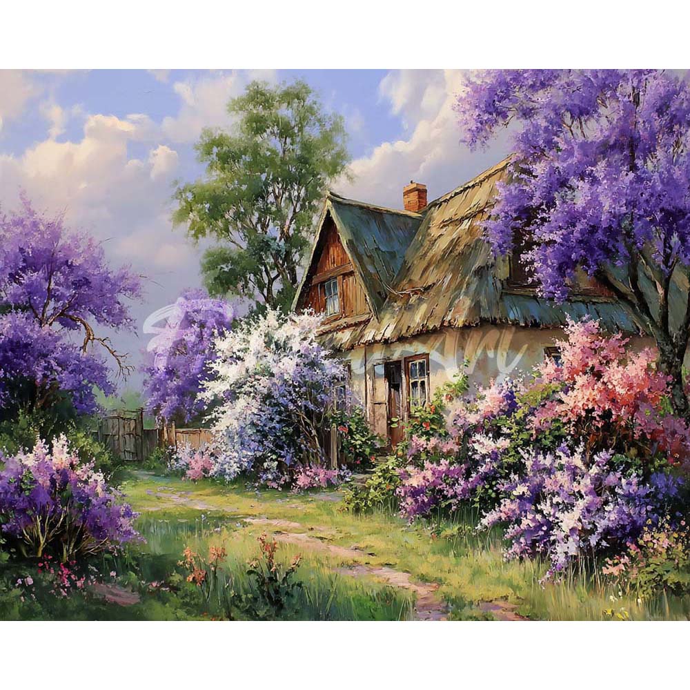 Diamond Painting - Lilac Garden Cottage