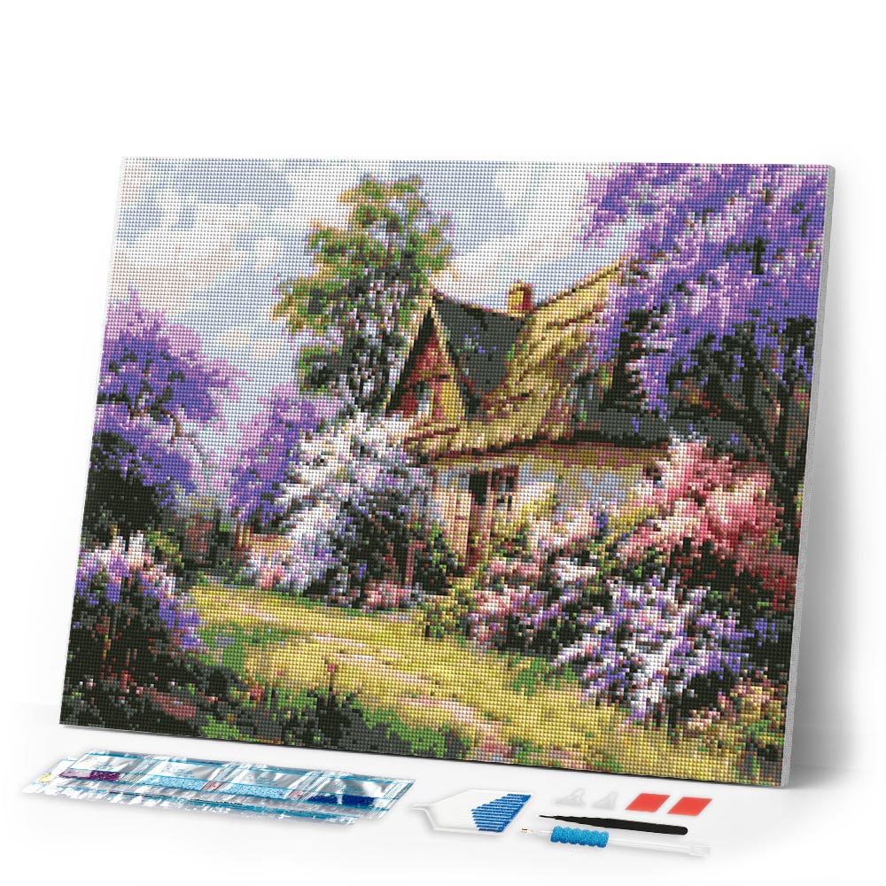 Diamond Painting - Lilac Garden Cottage