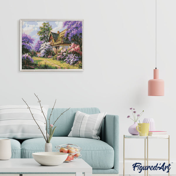 Diamond Painting - Lilac Garden Cottage