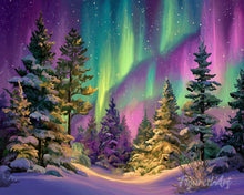 Load image into Gallery viewer, Diamond Painting - Aurora Forest