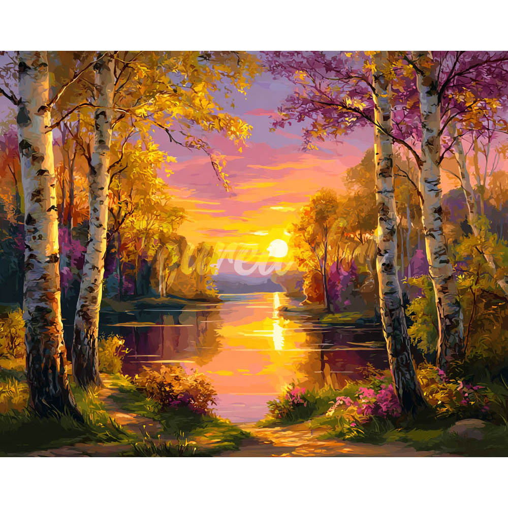 Diamond Painting - Radiant Birch Lake