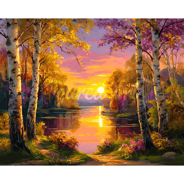 Diamond Painting - Radiant Birch Lake