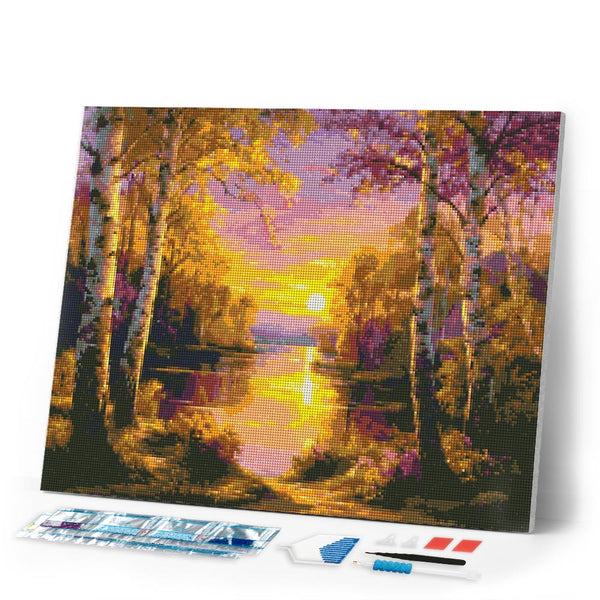 Diamond Painting - Radiant Birch Lake