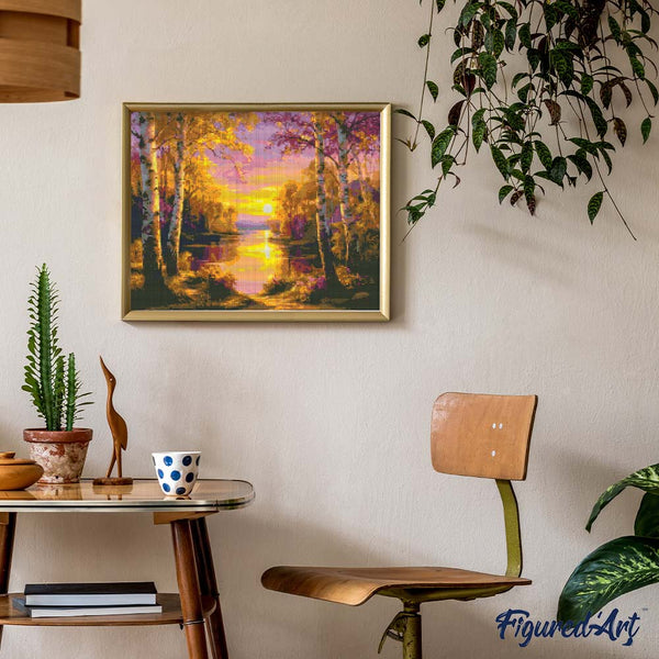 Diamond Painting - Radiant Birch Lake