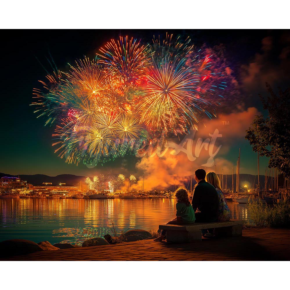 Diamond Painting - Family and Fireworks