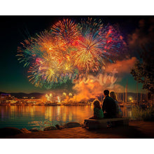 Load image into Gallery viewer, Diamond Painting - Family and Fireworks