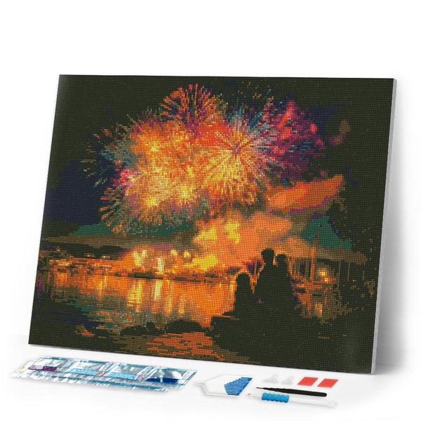 Diamond Painting - Family and Fireworks