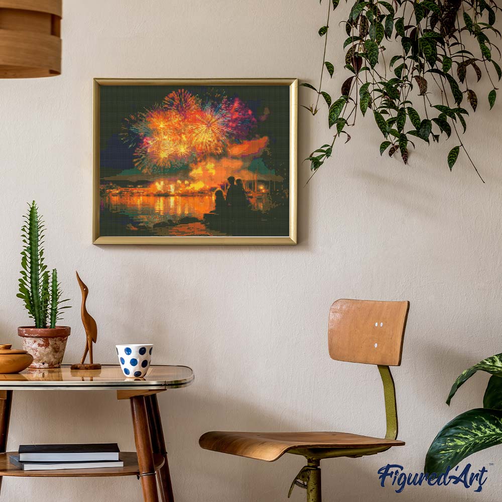 Diamond Painting - Family and Fireworks