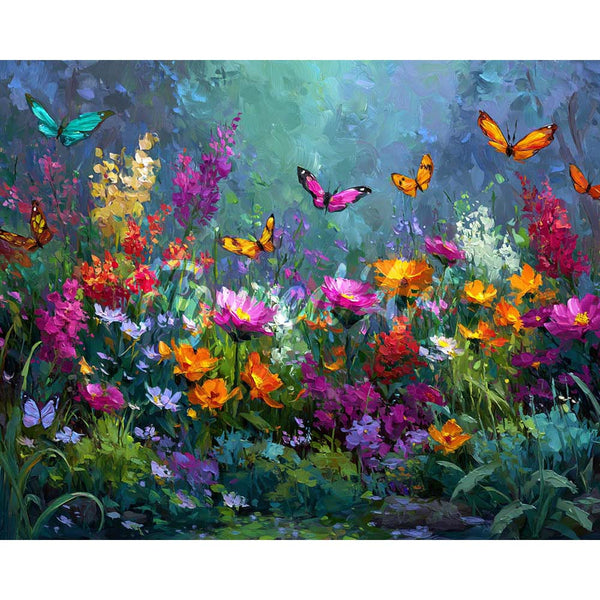 Diamond Painting - Colorful Butterfly Garden