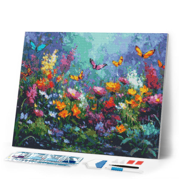 Diamond Painting - Colorful Butterfly Garden