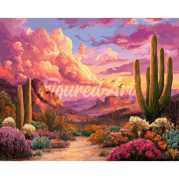Diamond Painting - Cactus Valley at Sunset