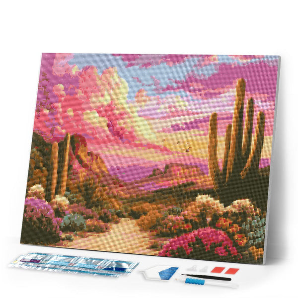 Diamond Painting - Cactus Valley at Sunset