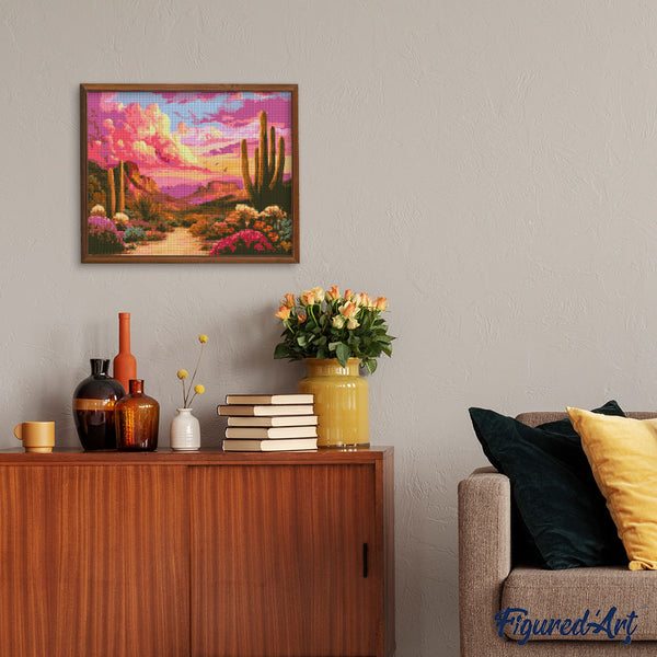 Diamond Painting - Cactus Valley at Sunset