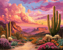 Load image into Gallery viewer, Diamond Painting - Cactus Valley at Sunset