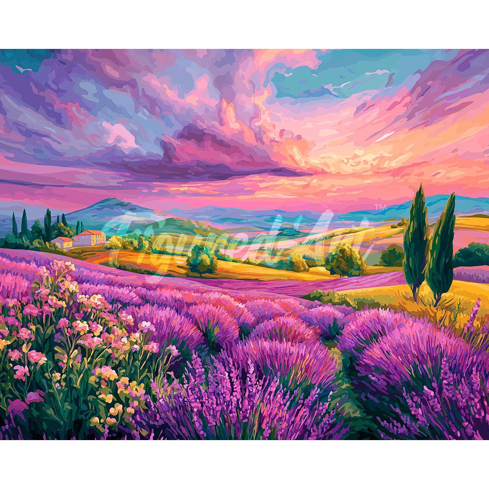 Diamond Painting - Lavender Hills at Sunset