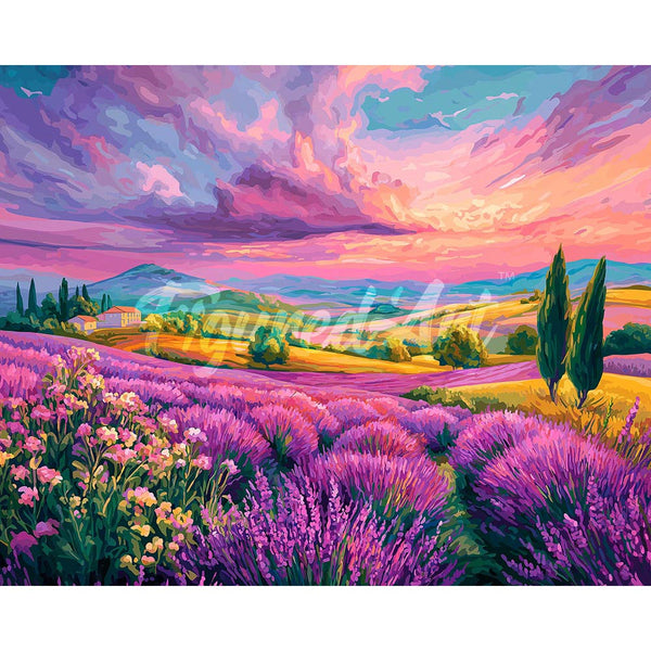 Diamond Painting - Lavender Hills at Sunset