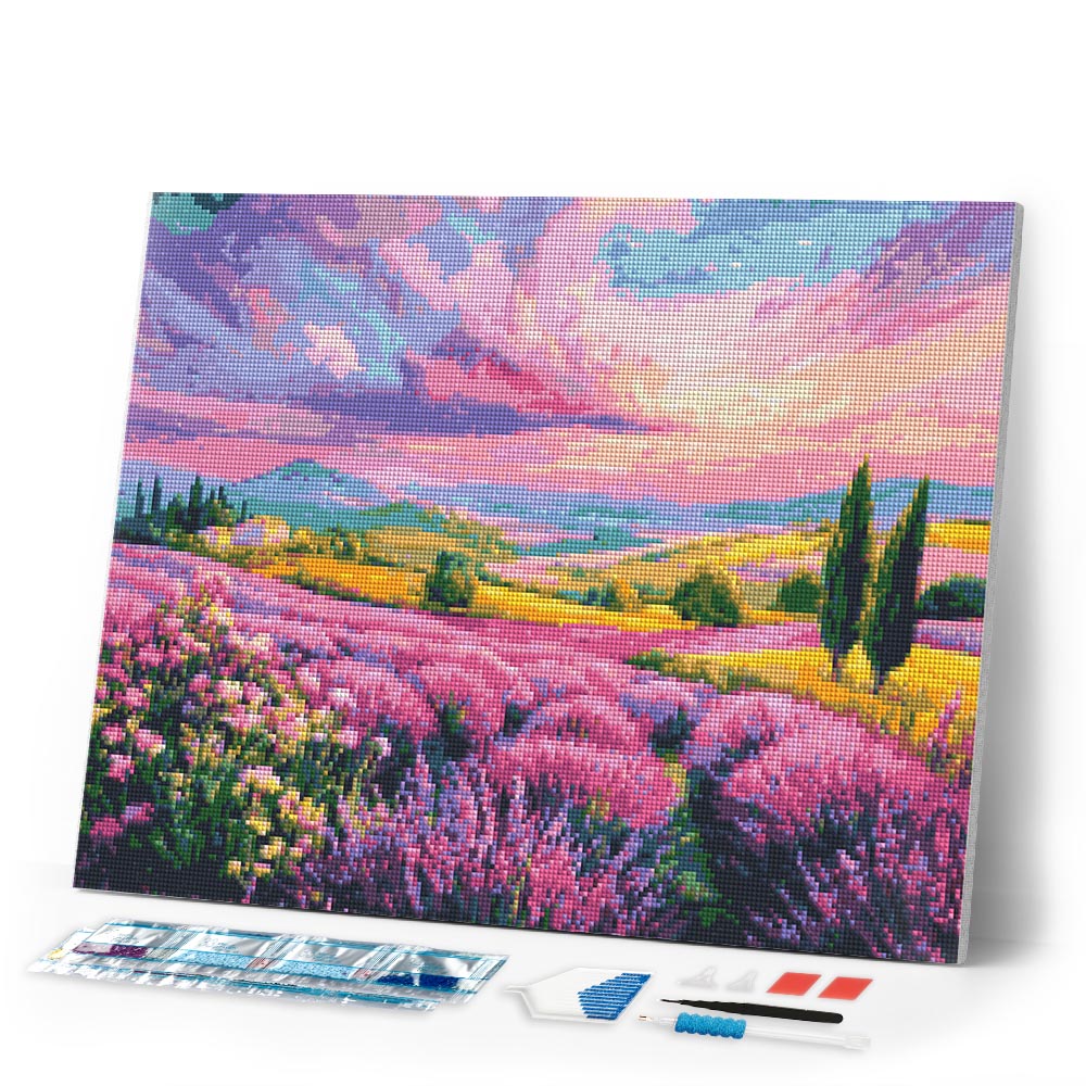 Diamond Painting - Lavender Hills at Sunset