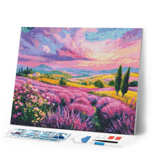Load image into Gallery viewer, Diamond Painting - Lavender Hills at Sunset