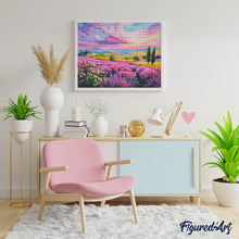 Load image into Gallery viewer, Diamond Painting - Lavender Hills at Sunset
