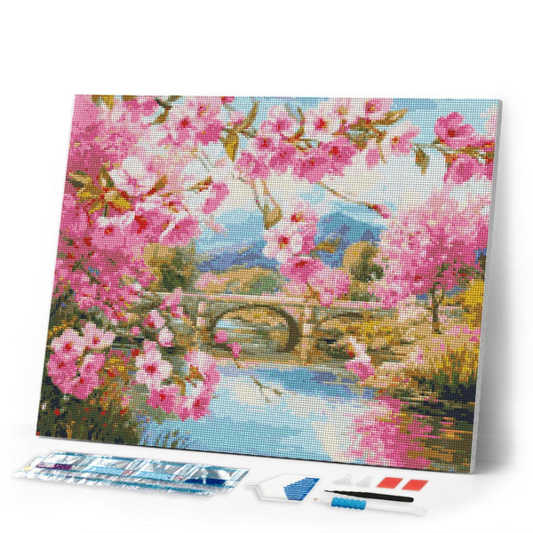 Diamond Painting - Cherry Blossom Bridge
