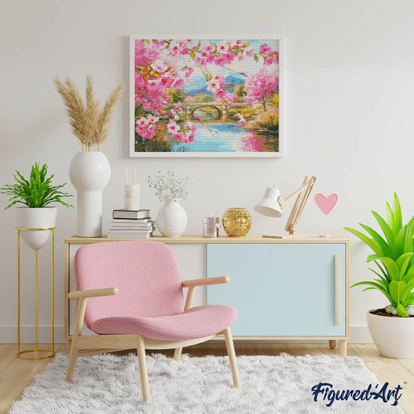 Diamond Painting - Cherry Blossom Bridge