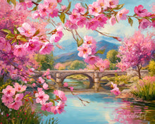 Load image into Gallery viewer, Diamond Painting - Cherry Blossom Bridge