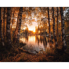 Load image into Gallery viewer, Diamond Painting - Golden Birch Lake