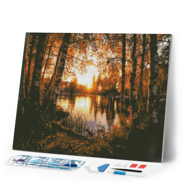 Diamond Painting - Golden Birch Lake
