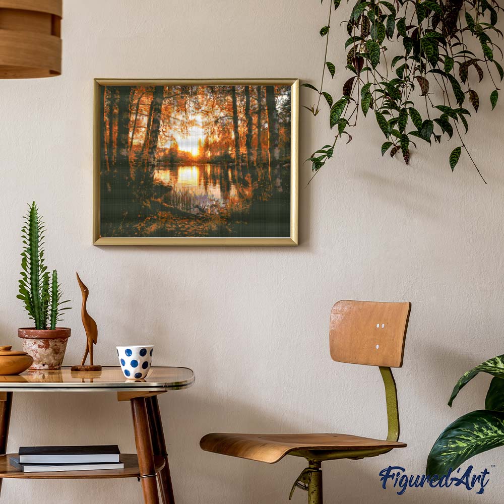 Diamond Painting - Golden Birch Lake